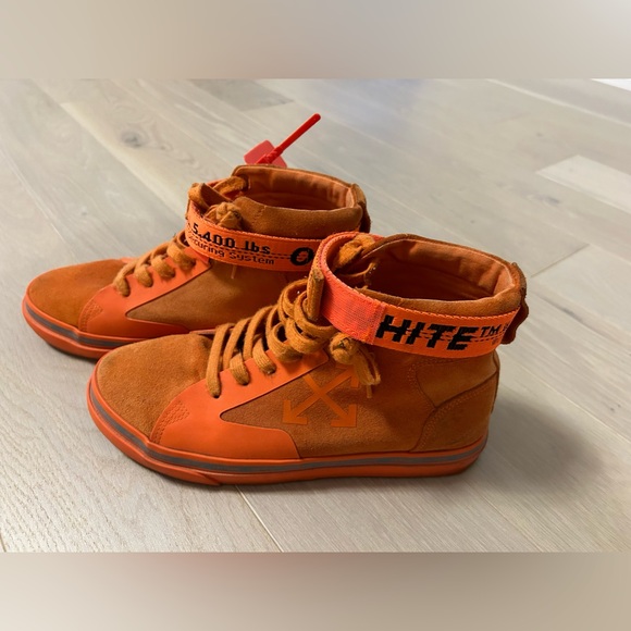 AUTHENTIC- OFF WHITE Men’s high top suede shoes size 41 - Picture 11 of 14